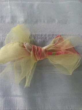 Sheer Yellow Bow Hair Clip for Kids